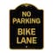 Signmission Designer Series Sign-No Parking Bike Lane, Black & Gold Aluminum Sign, 18" x 24", BG-1824-23629 A-DES-BG-1824-23629 - alternate 1